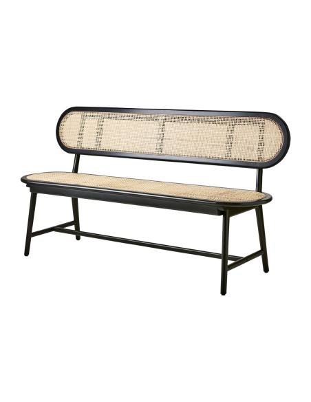 Banco HARRY, Madera Negra / Ratán Natural - Affari. Vackart