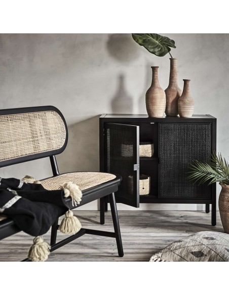 Banco HARRY, Madera Negra / Ratán Natural - Affari. Vackart