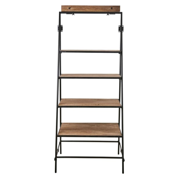 Estantería STANLEY, Hierro Negro / Madera Natural - Affari. Vackart
