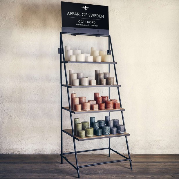 Estantería STANLEY, Hierro Negro / Madera Natural - Affari. Vackart