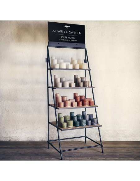 Estantería STANLEY, Hierro Negro / Madera Natural - Affari. Vackart
