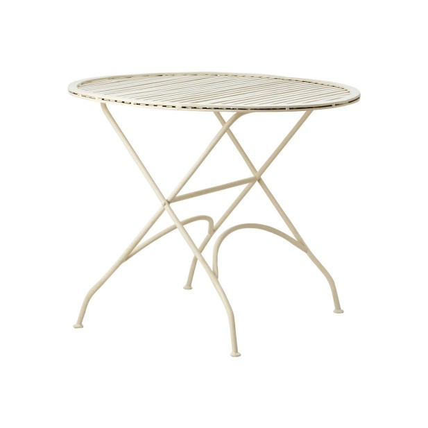 Mesa Plegable VISBY Ø61 cm, Hierro Blanco Crudo - Affari. Vackart