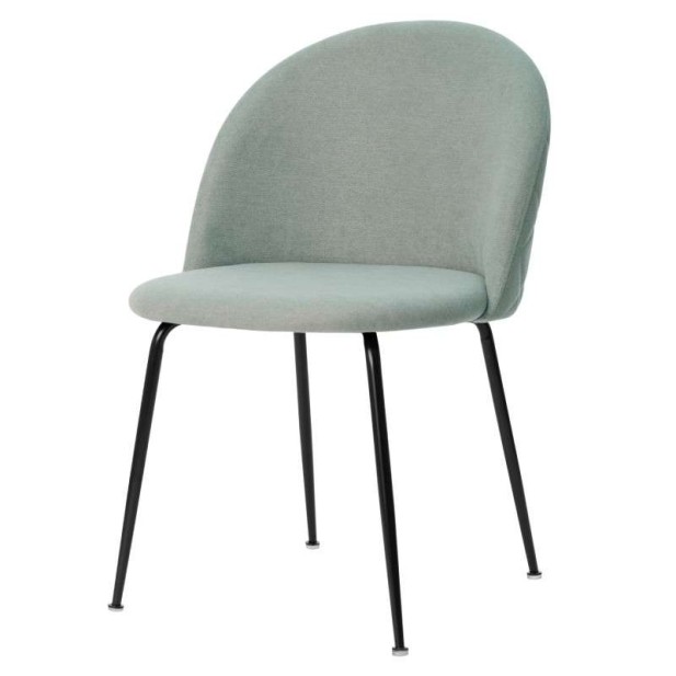 Silla MÅNE, Textil Menta / Metal Negro. Vackart