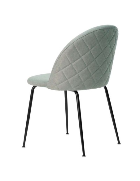 Silla MÅNE, Textil Menta / Metal Negro. Vackart