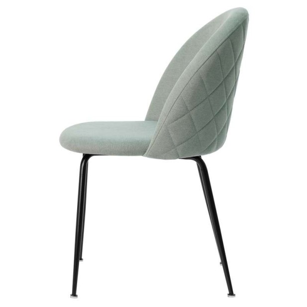 Silla MÅNE, Textil Menta / Metal Negro. Vackart