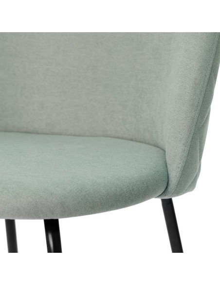 Silla MÅNE, Textil Menta / Metal Negro. Vackart