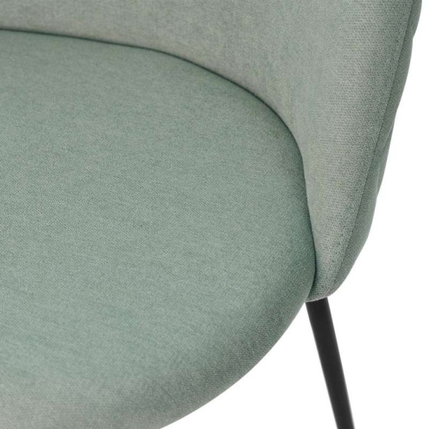Silla MÅNE, Textil Menta / Metal Negro. Vackart