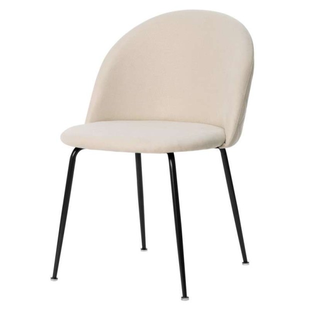 Silla MÅNE, Textil Beige / Metal Negro. Vackart