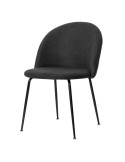 Silla MÅNE, Textil Gris Oscuro / Metal Negro