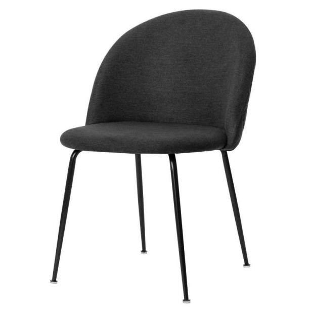 Silla MÅNE, Textil Gris Oscuro / Metal Negro. Vackart