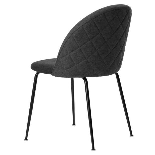 Silla MÅNE, Textil Gris Oscuro / Metal Negro. Vackart