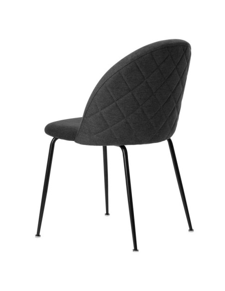 Silla MÅNE, Textil Gris Oscuro / Metal Negro. Vackart