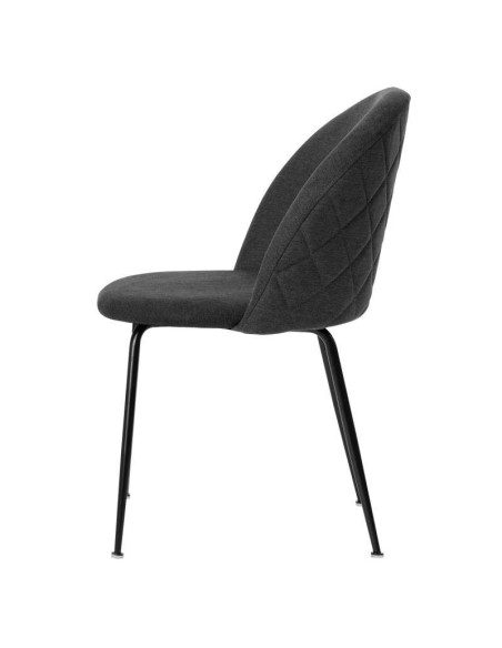 Silla MÅNE, Textil Gris Oscuro / Metal Negro. Vackart