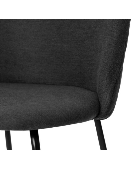 Silla MÅNE, Textil Gris Oscuro / Metal Negro. Vackart