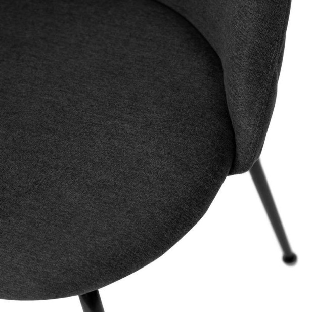 Silla MÅNE, Textil Gris Oscuro / Metal Negro. Vackart