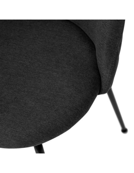Silla MÅNE, Textil Gris Oscuro / Metal Negro. Vackart