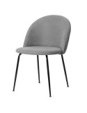 Silla MÅNE, Textil Gris Claro / Metal Negro