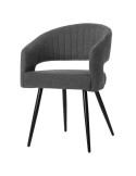 Silla con Brazos KOMFO, Textil Gris Oscuro / Metal Negro