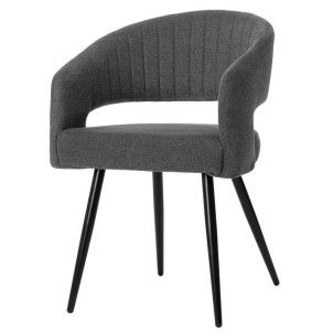 Silla con Brazos KOMFO, Textil Gris Oscuro / Metal Negro - Vackart. La más exclusiva selección de sillas de diseño nórdico en Vackart, tu tienda de diseño online.