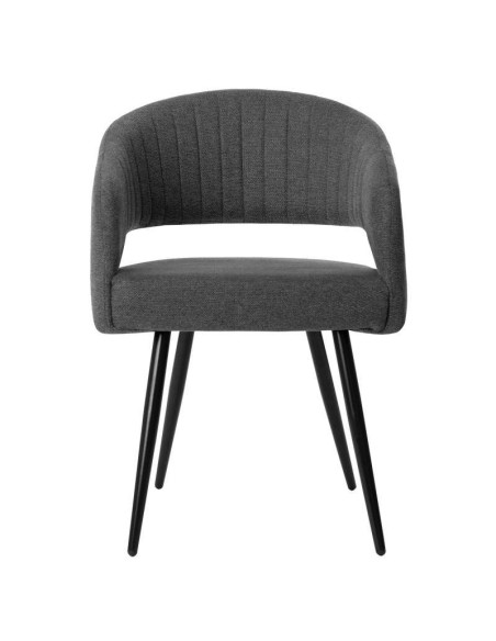 Silla KOMFO con Brazos, Textil Gris Oscuro / Metal Negro. Vackart