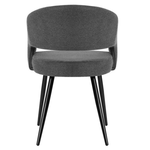 Silla KOMFO con Brazos, Textil Gris Oscuro / Metal Negro. Vackart