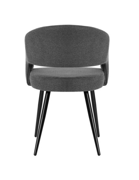 Silla KOMFO con Brazos, Textil Gris Oscuro / Metal Negro. Vackart