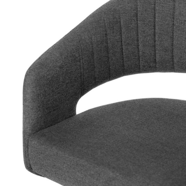 Silla KOMFO con Brazos, Textil Gris Oscuro / Metal Negro. Vackart