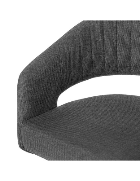 Silla KOMFO con Brazos, Textil Gris Oscuro / Metal Negro. Vackart