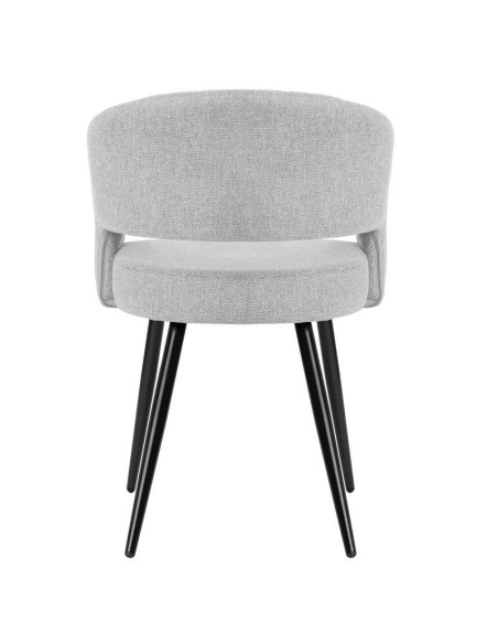 Silla KOMFO con Brazos, Textil Gris Claro / Metal Negro. Vackart