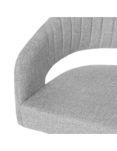 Silla KOMFO con Brazos, Textil Gris Claro / Metal Negro. Vackart