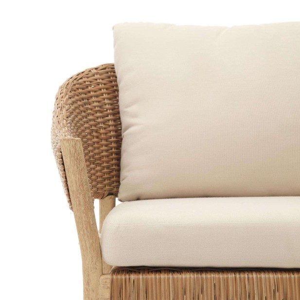 Set Pola de sofá de 2 plazas y 2 butacas eucalipto/ratán sintético FSC Set Pola de sofá de 2 plazas y 2 butacas eucalipto/ratán sintético FSC