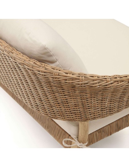 Set Pola de sofá de 2 plazas y 2 butacas eucalipto/ratán sintético FSC