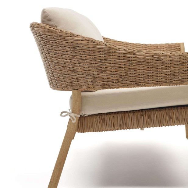 Set Pola de sofá de 2 plazas y 2 butacas eucalipto/ratán sintético FSC Set Pola de sofá de 2 plazas y 2 butacas eucalipto/ratán sintético FSC