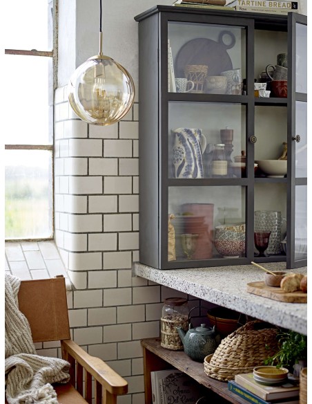 Vitrina Aparador TONE, Madera Verde / Cristal - Bloomingville. Vackart