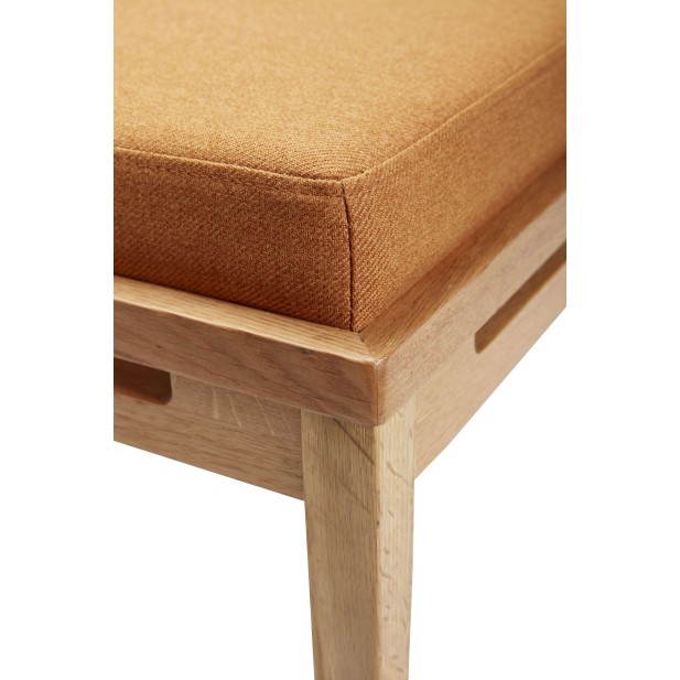 Sofá Cama AMBER, Roble Natural / Textil Beige / Naranja - Hübsch