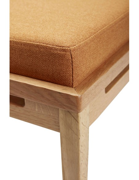 Sofá Cama AMBER, Roble Natural / Textil Beige / Naranja - Hübsch