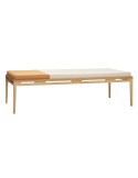 Sofá Cama AMBER, Roble Natural / Textil Beige / Naranja - Hübsch