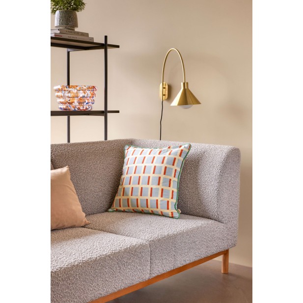 Sofá MOMENT 2 Plazas, Textil Gris / Roble Natural - Hübsch Sofá MOMENT 2 Plazas, Textil Gris / Roble Natural - Hübsch