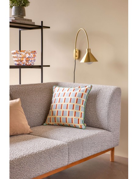 Sofá MOMENT 2 Plazas, Textil Gris / Roble Natural - Hübsch