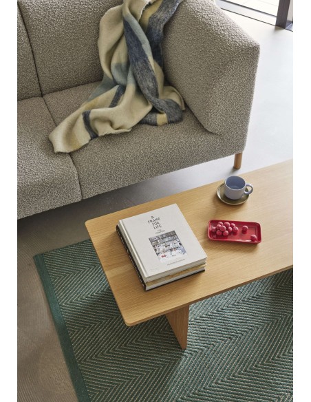 Sofá MOMENT 2 Plazas, Textil Gris / Roble Natural - Hübsch