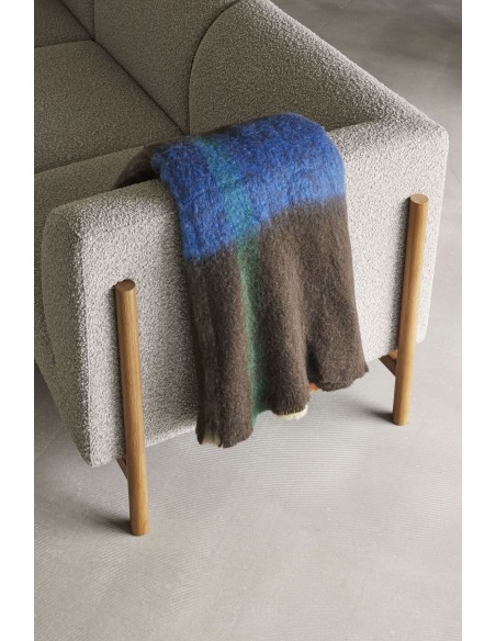 Sofá MOMENT 2 Plazas, Textil Gris / Roble Natural - Hübsch