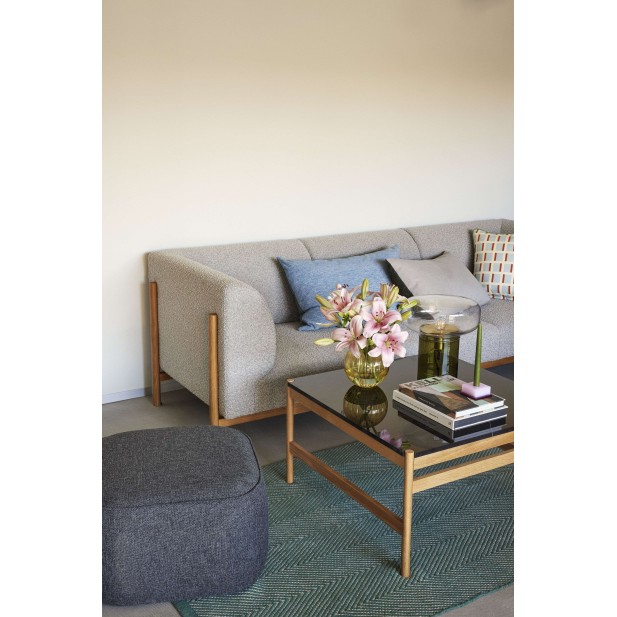 Sofá MOMENT 2 Plazas, Textil Gris / Roble Natural - Hübsch Sofá MOMENT 2 Plazas, Textil Gris / Roble Natural - Hübsch