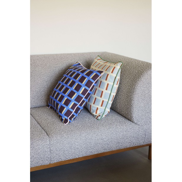 Sofá MOMENT 2 Plazas, Textil Gris / Roble Natural - Hübsch Sofá MOMENT 2 Plazas, Textil Gris / Roble Natural - Hübsch