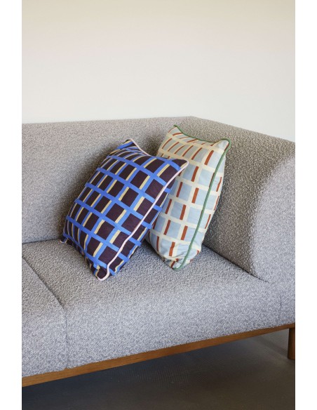 Sofá MOMENT 2 Plazas, Textil Gris / Roble Natural - Hübsch