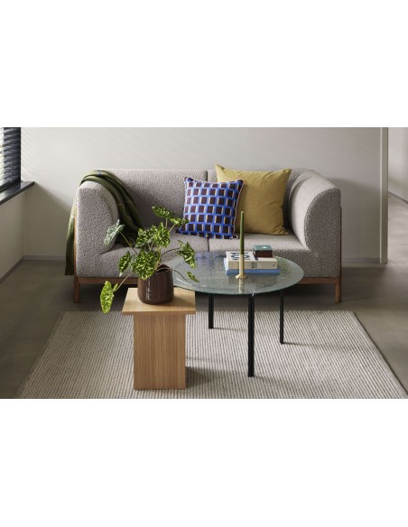 Sofá MOMENT 2 Plazas, Textil Gris / Roble Natural - Hübsch