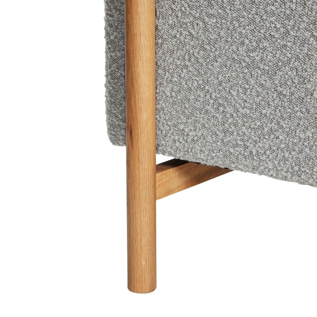 Sofá MOMENT 3 Plazas, Textil Gris / Roble Natural - Hübsch