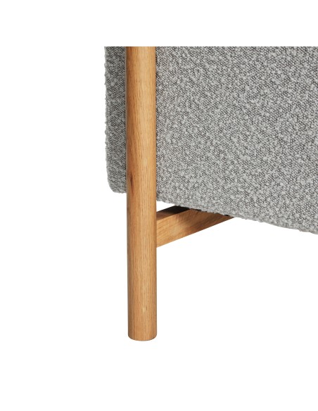 Sofá MOMENT 3 Plazas, Textil Gris / Roble Natural - Hübsch