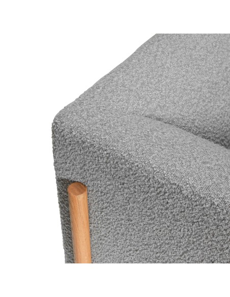 Sofá MOMENT 3 Plazas, Textil Gris / Roble Natural - Hübsch