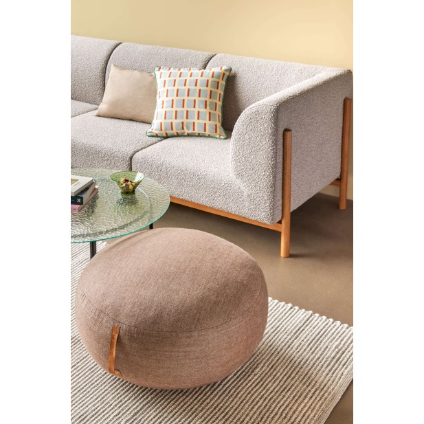 Sofá MOMENT 3 Plazas, Textil Gris / Roble Natural - Hübsch