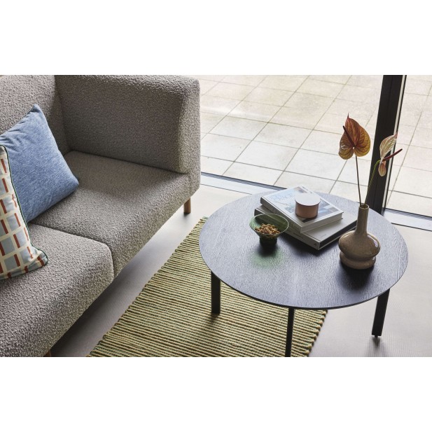 Sofá MOMENT 3 Plazas, Textil Gris / Roble Natural - Hübsch